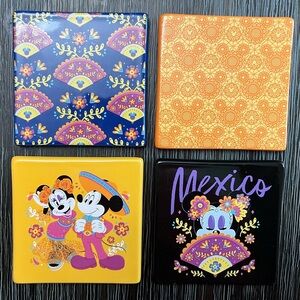 NWOT Disney Parks Epcot Mexico Minnie Mouse Calavera Coaster Set